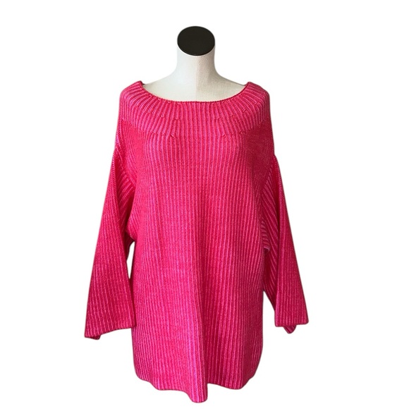 NWT Free People Boat Neck Tunic Sweater Medium BLOSSOM GLOW COMBO - Picture 8 of 12